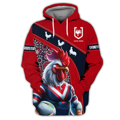 Personalized T-Shirt Sydney Roosters Custom T-Shirts Rugby Lover 3D Shirt