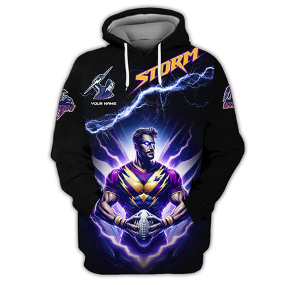 Zipper Hoodie Personalized Shirt Melbourne Storm 3D Shirt Rugby Custom T-Shirts