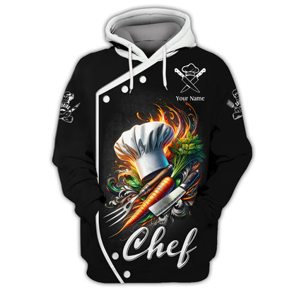 Zipper Hoodie Chef Cooking 3D Shirt Kitchen Tools Custom T-Shirts