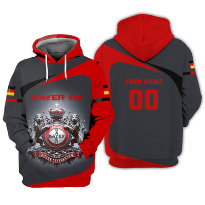 Zipper Hoodie Bayer 04 Leverkusen Custom T-Shirts German Football Lovers 3D Shirt