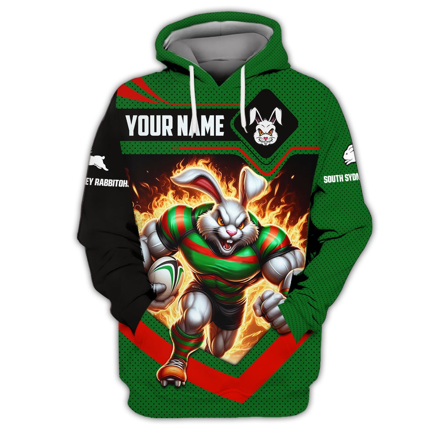 Zipper Hoodie Rugby Custom T-Shirts South Sydney Rabbitohs 3D Shirt