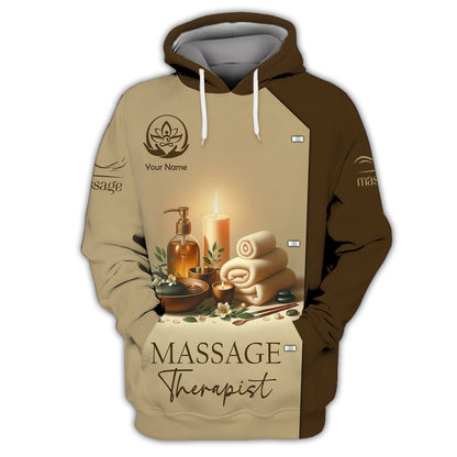 Zipper Hoodie Tranquil Spa 3D Shirt Therapist Massage Custom T-Shirts, Hoodie