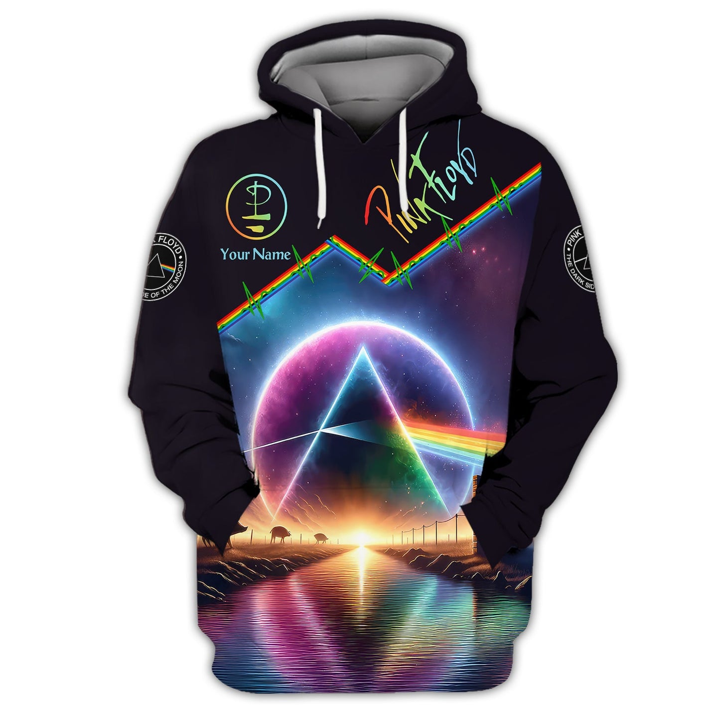 Zipper Hoodie Pink Floyd Custom T-Shirts The Dark Side Of The Moon 3D Shirt