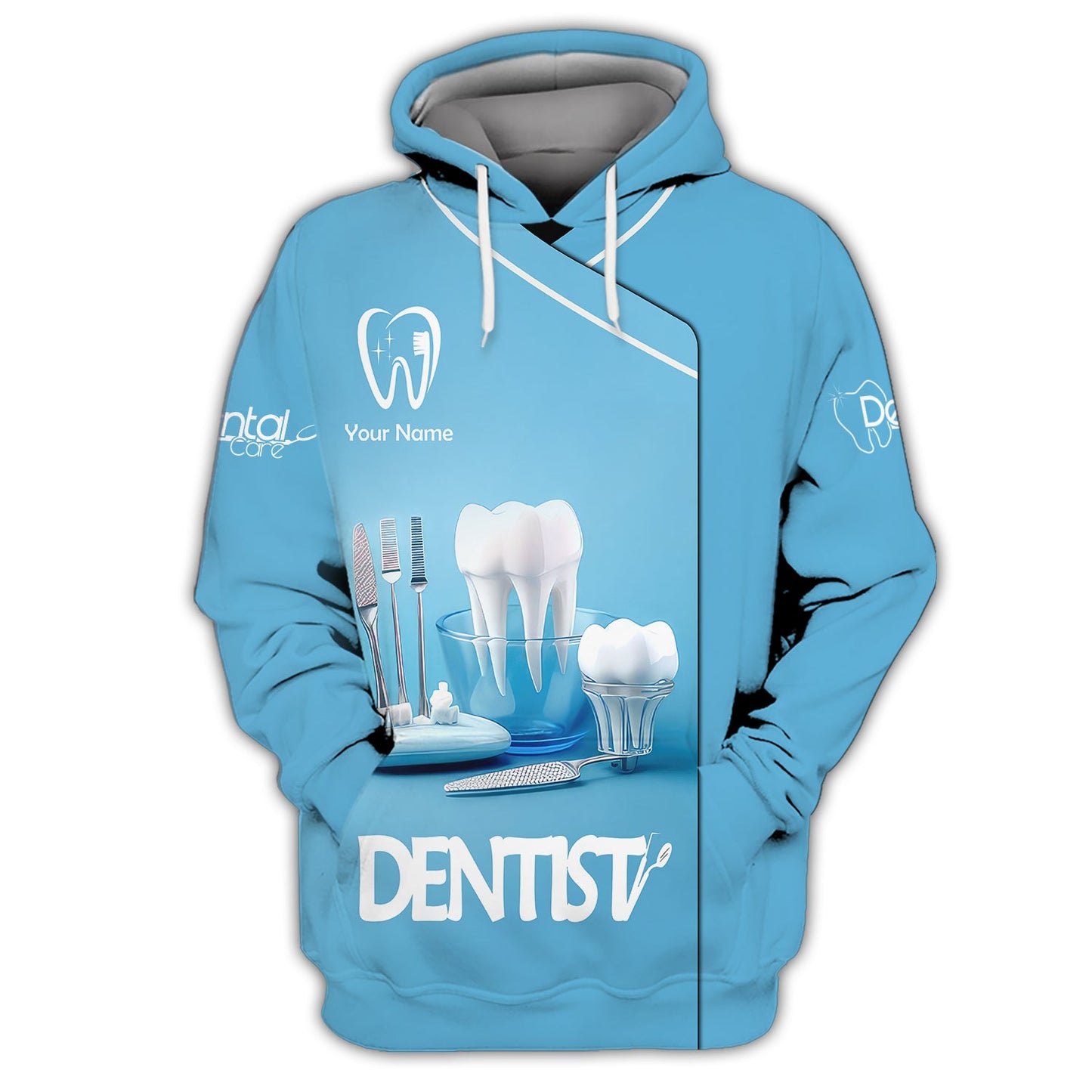 Zipper Hoodie Dentistry Clinic 3D Shirt Dental Custom T-Shirts Gif For Dentist