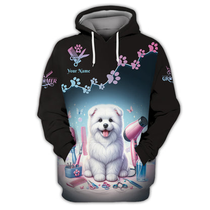 Zipper Hoodie Groomer Custom T-Shirts Dog And Grooming Tools 3D Shirt