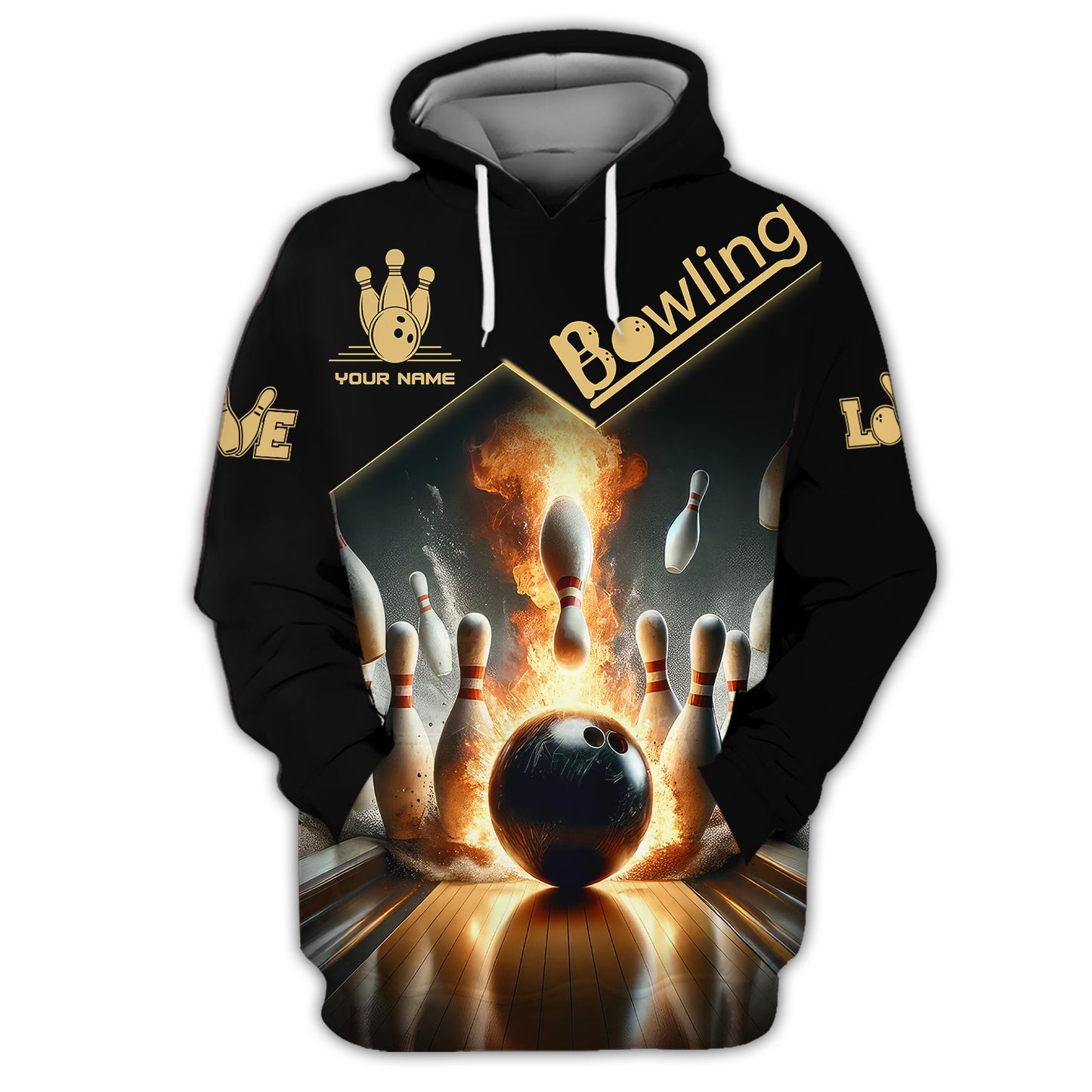 Bowling Strike Custom T-Shirts Gif For Bowling Athlete 3D Shirt