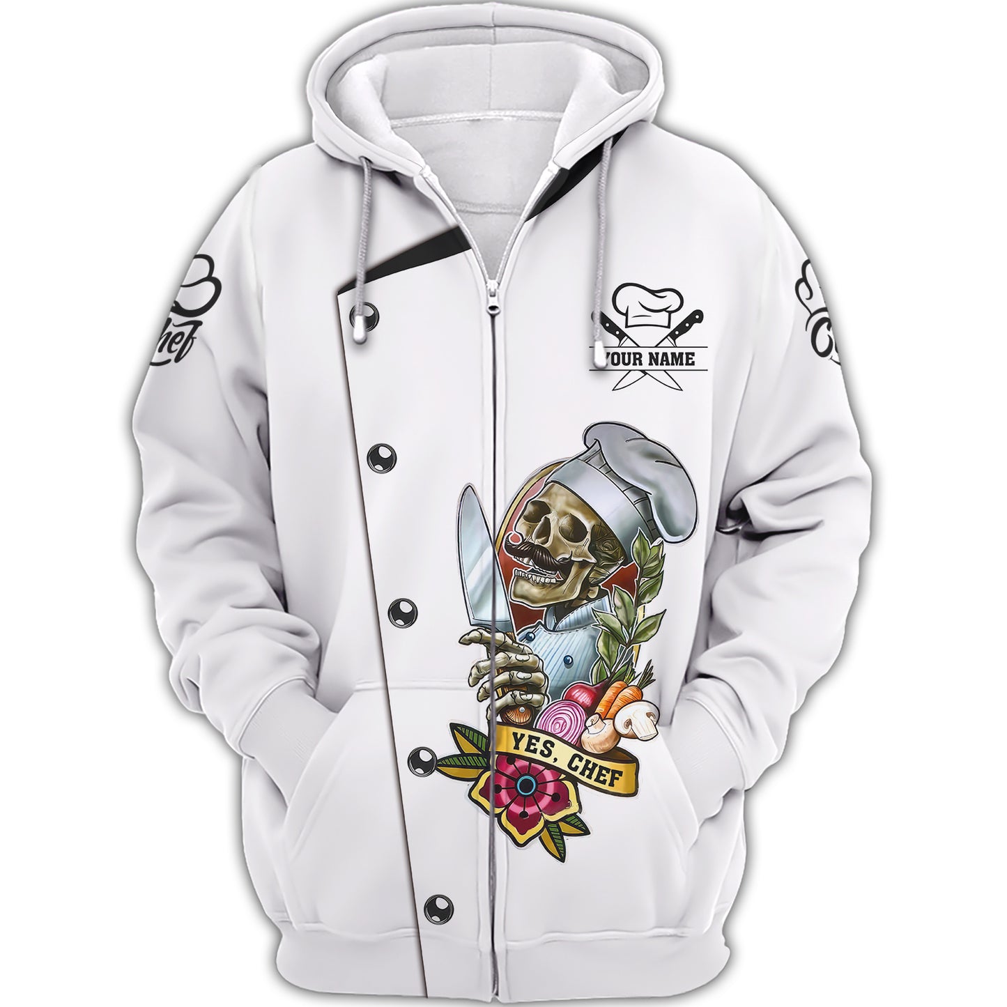 Skull Knives Chef 3D Shirt Knife Cooking Chef Custom T-Shirts