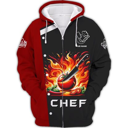 Chef Fire 3D Shirt Gif For Chef Lover Custom T-Shirts