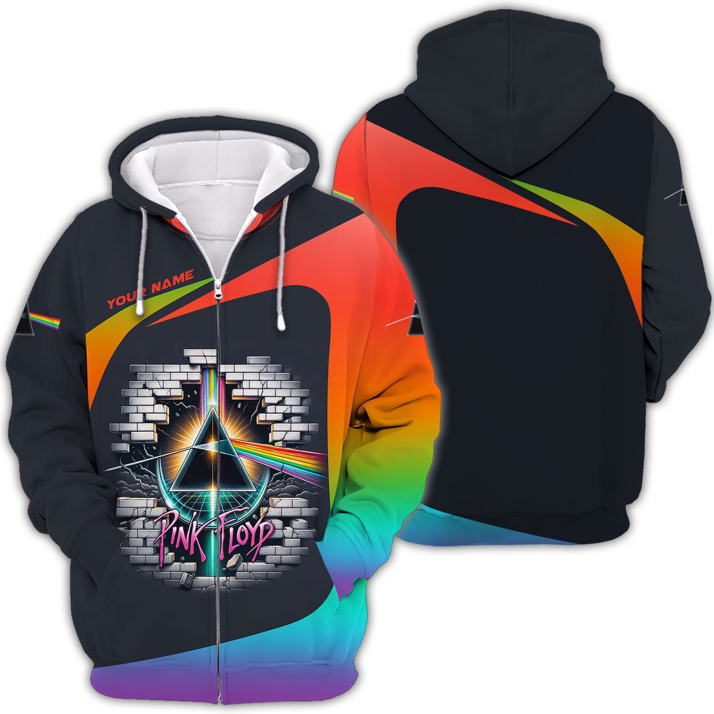 Zipper Hoodie Pink Floyd 3D Shirt The Legendary Music Band Custom T-Shirts