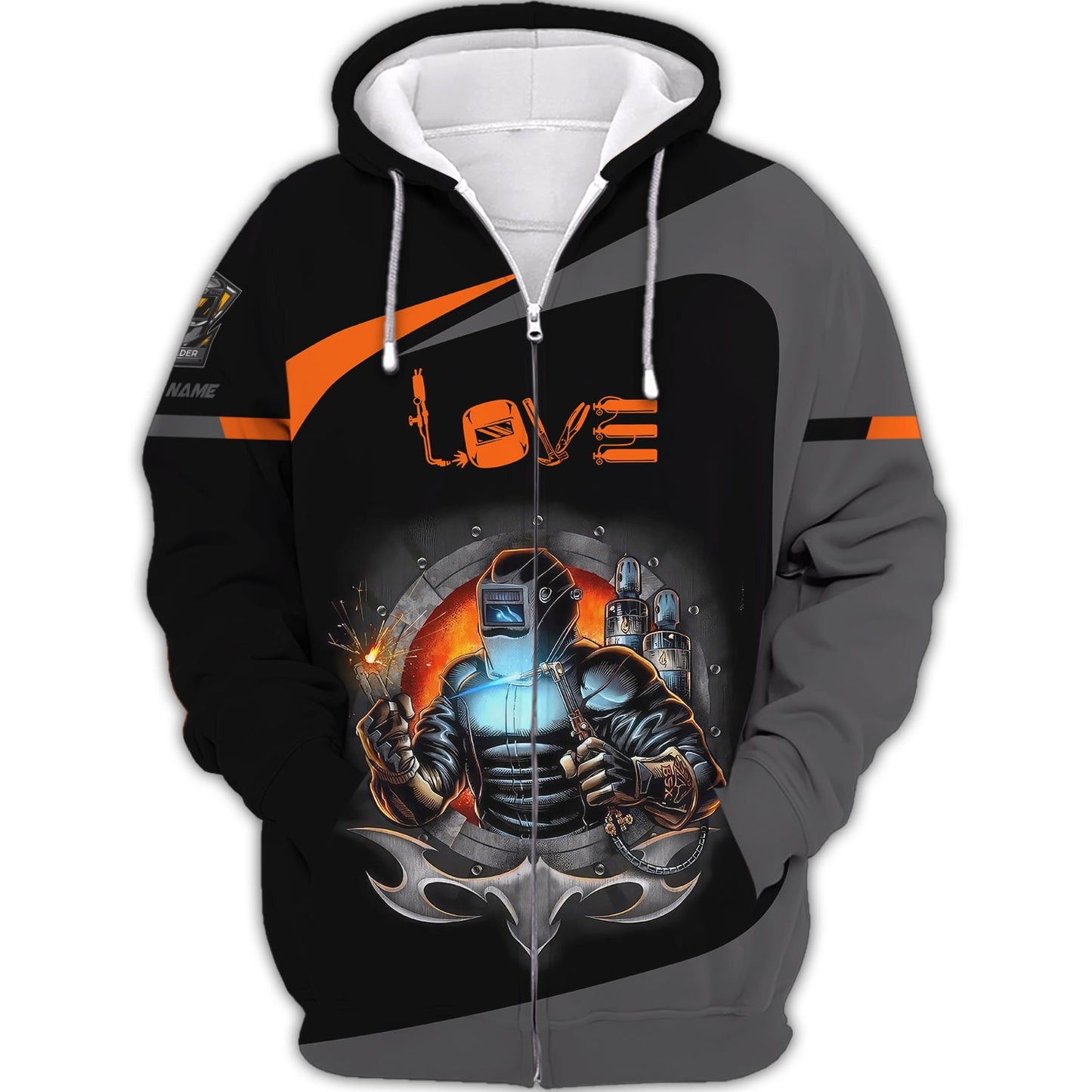 Zipper Hoodie Welder In Mechanical Mask 3D Shirt Mechanical Profession Custom T-Shirts