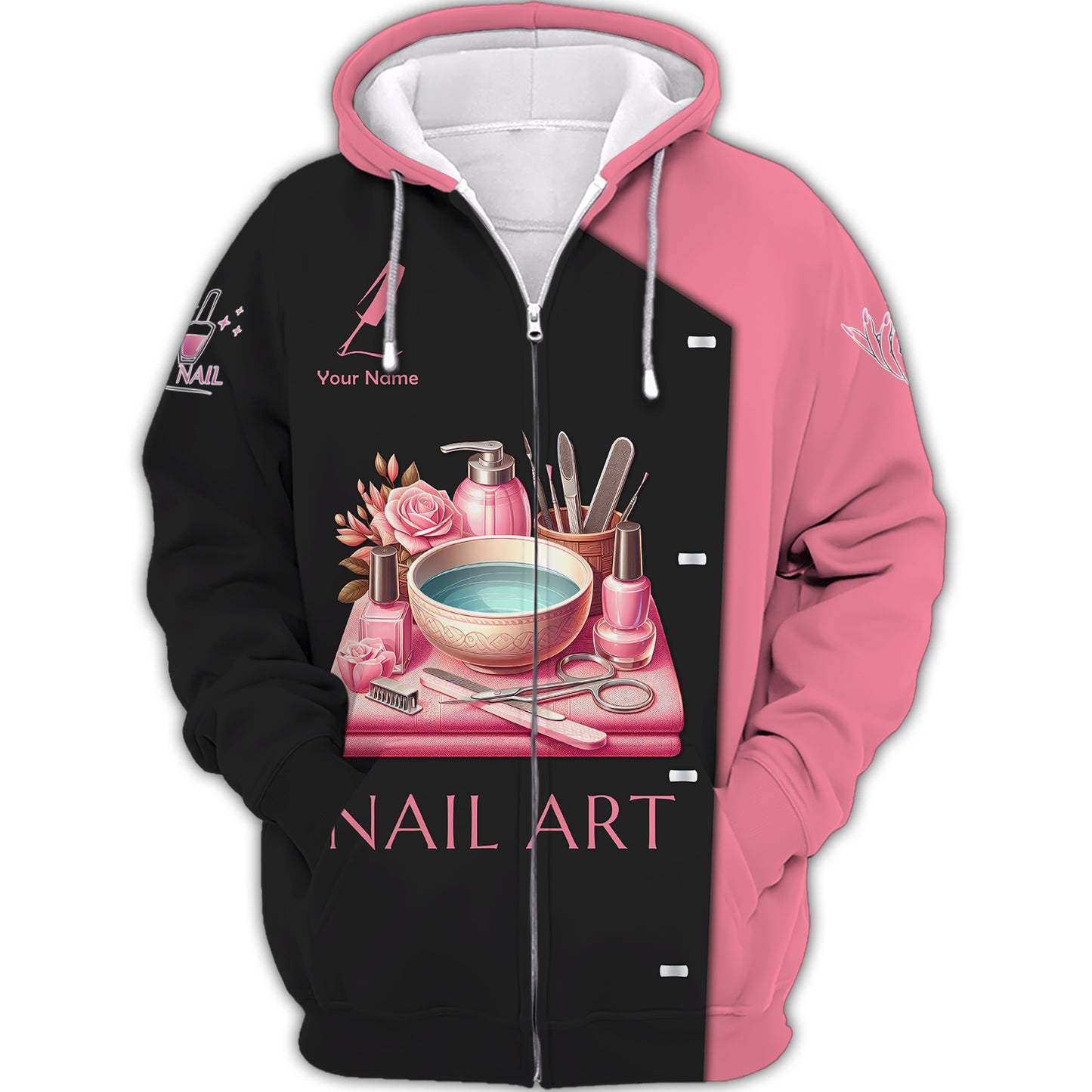 Rose Colored Nail Art Tools 3D Shirts Nails Artist Custom T-Shirts