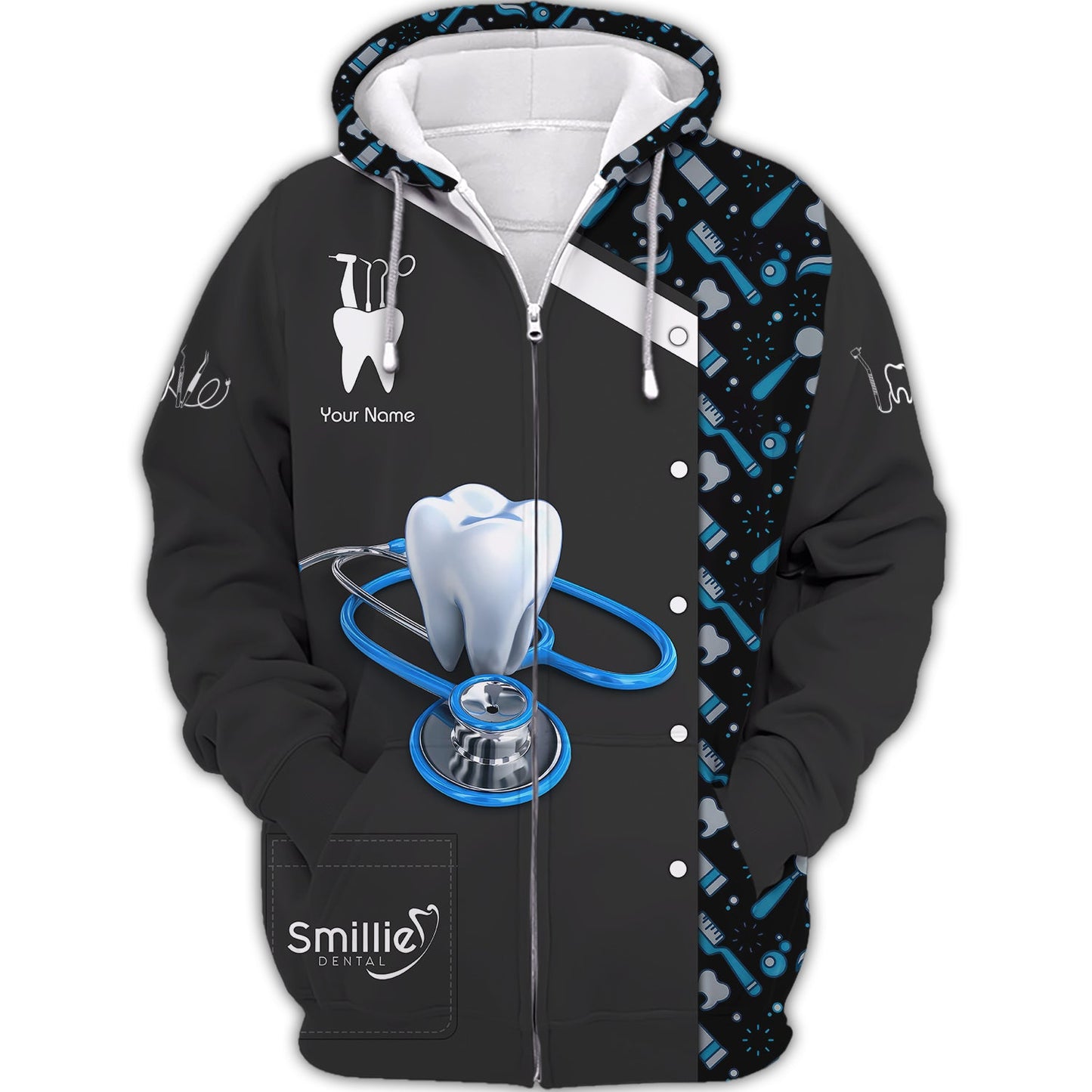 Zipper Hoodie Personal Dentistry 3D Shirt Dental Custom T-Shirts