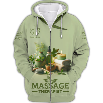 Massage Custom T-Shirts Skin Care Spa Set Decoration Candle 3D Shirt