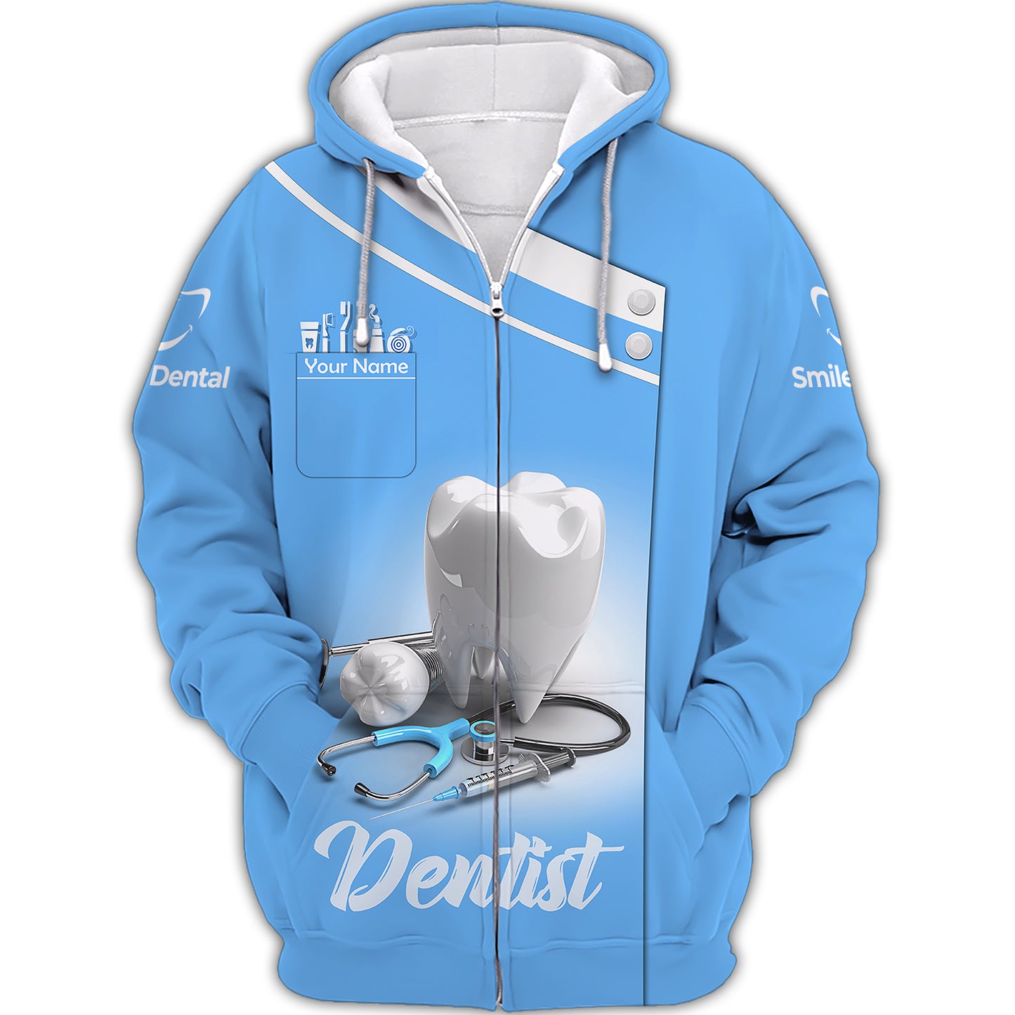 Teeth And Stethoscope 3D Shirt Dental Custom T-Shirt Gif For Dentist