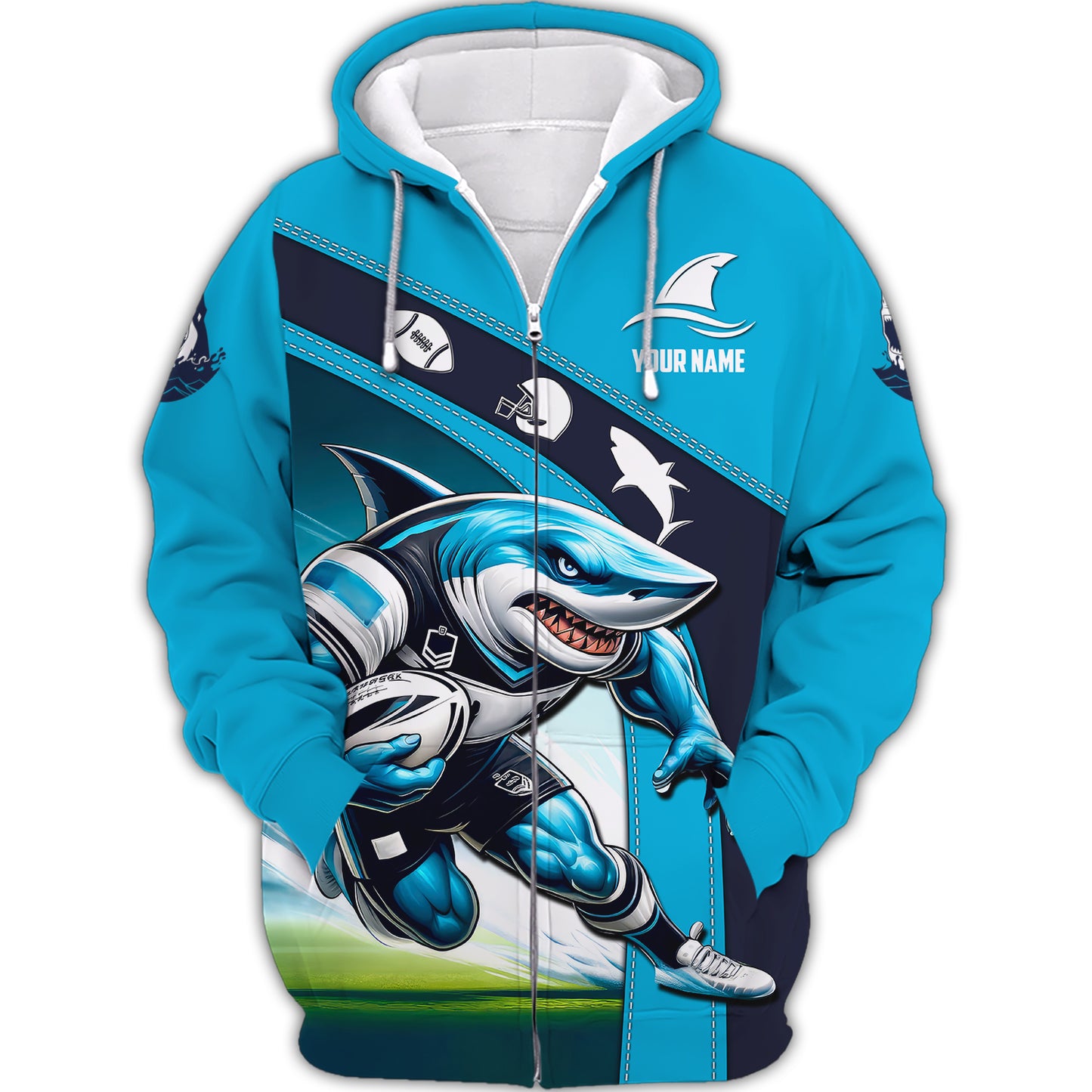 The Sharks Union 3D Shirt Rugby Custom T-Shirts