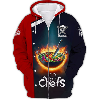 Unisex Chef, Cooking Chef Custom T-Shirts Gif For Chef 3D Shirt