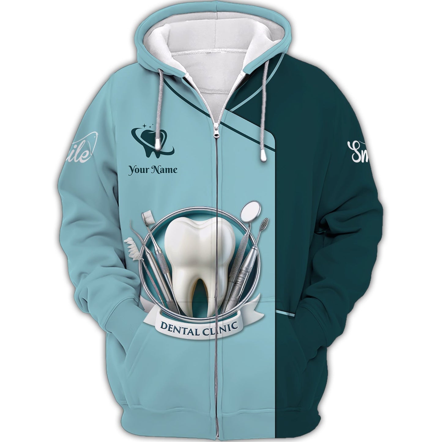 Zipper Hoodie Dental Clinic Tools 3D Shirts Dentist Custom T-Shirts