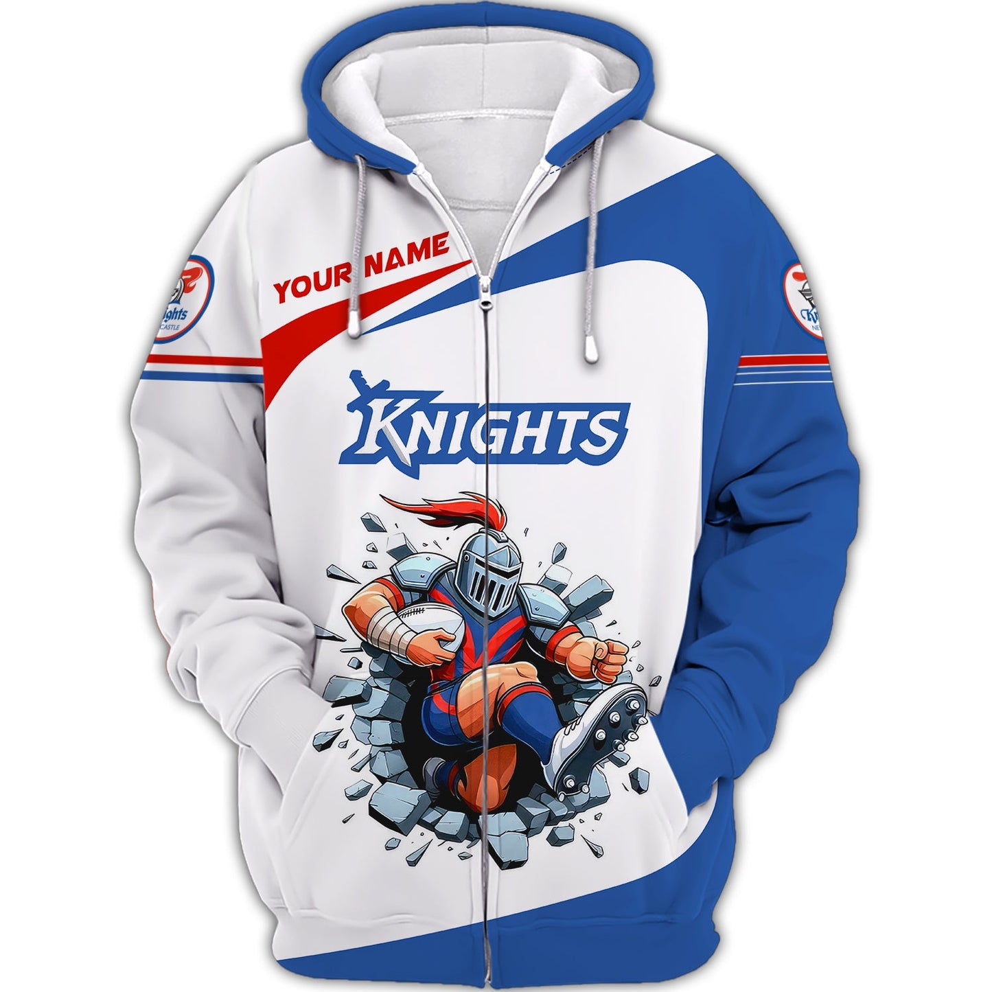 Zipper Hoodie Newcastle Knights 3D Shirt Rugby Custom T-Shirts