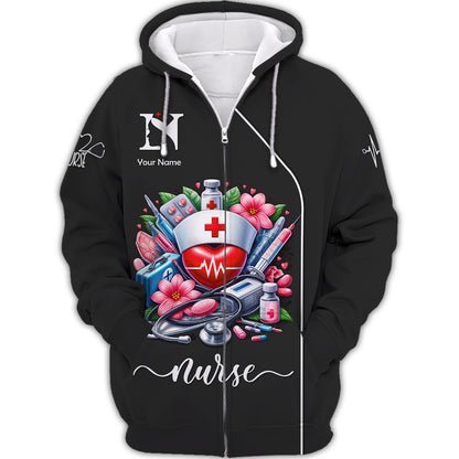 Medical Kit With Heart 3D Shirt Nurse Life Custom T-Shirts Gif For Nusre