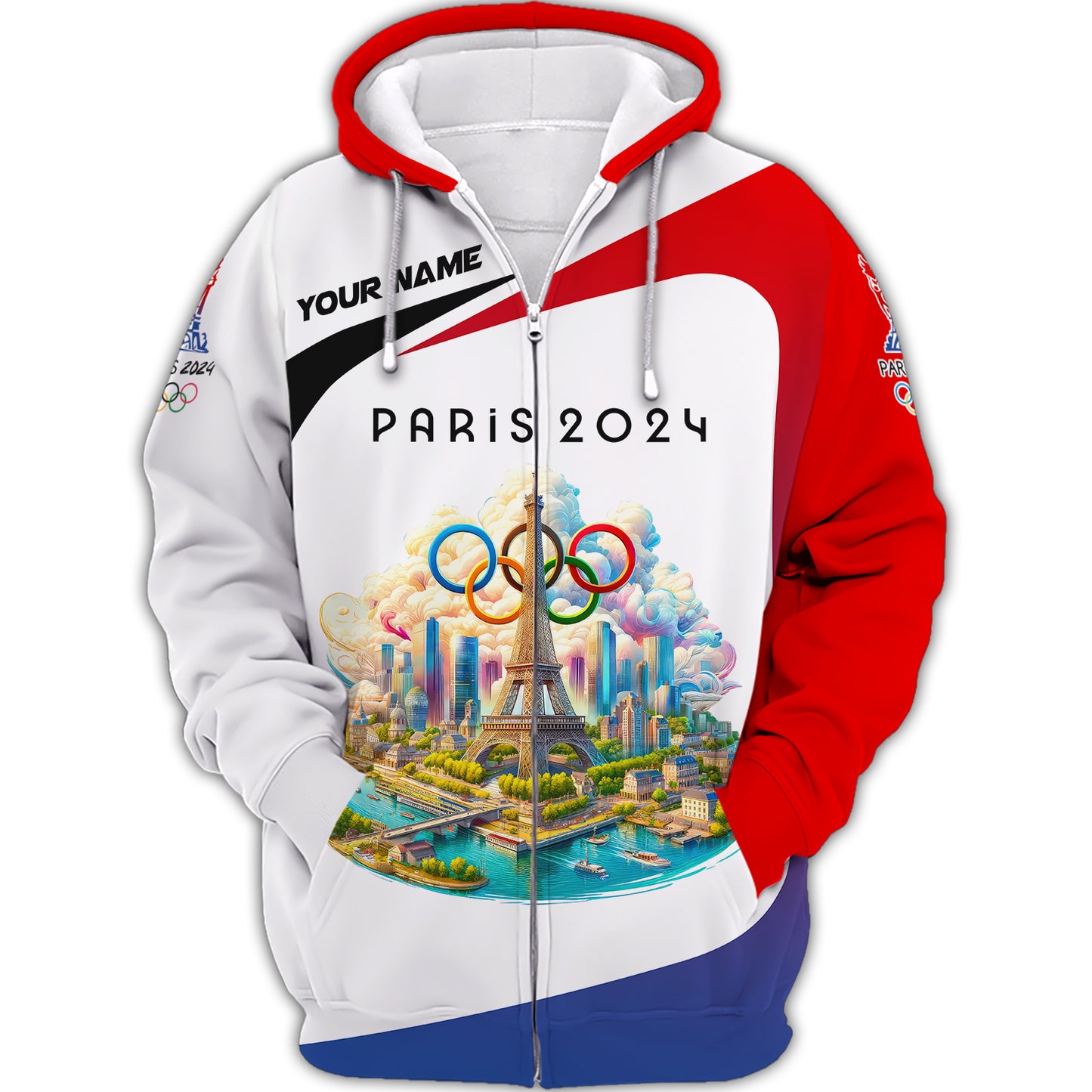 Zipper Hoodie Olympic Custom T-Shirts Road To Paris 2024 3D Shirt