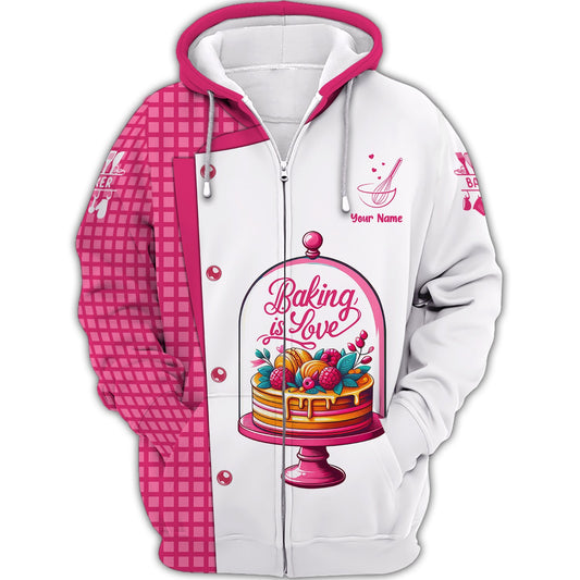 Zipper Hoodie Sweet Bakery 3D Shirt Gif For Baker Custom T-Shirts, Hoodie