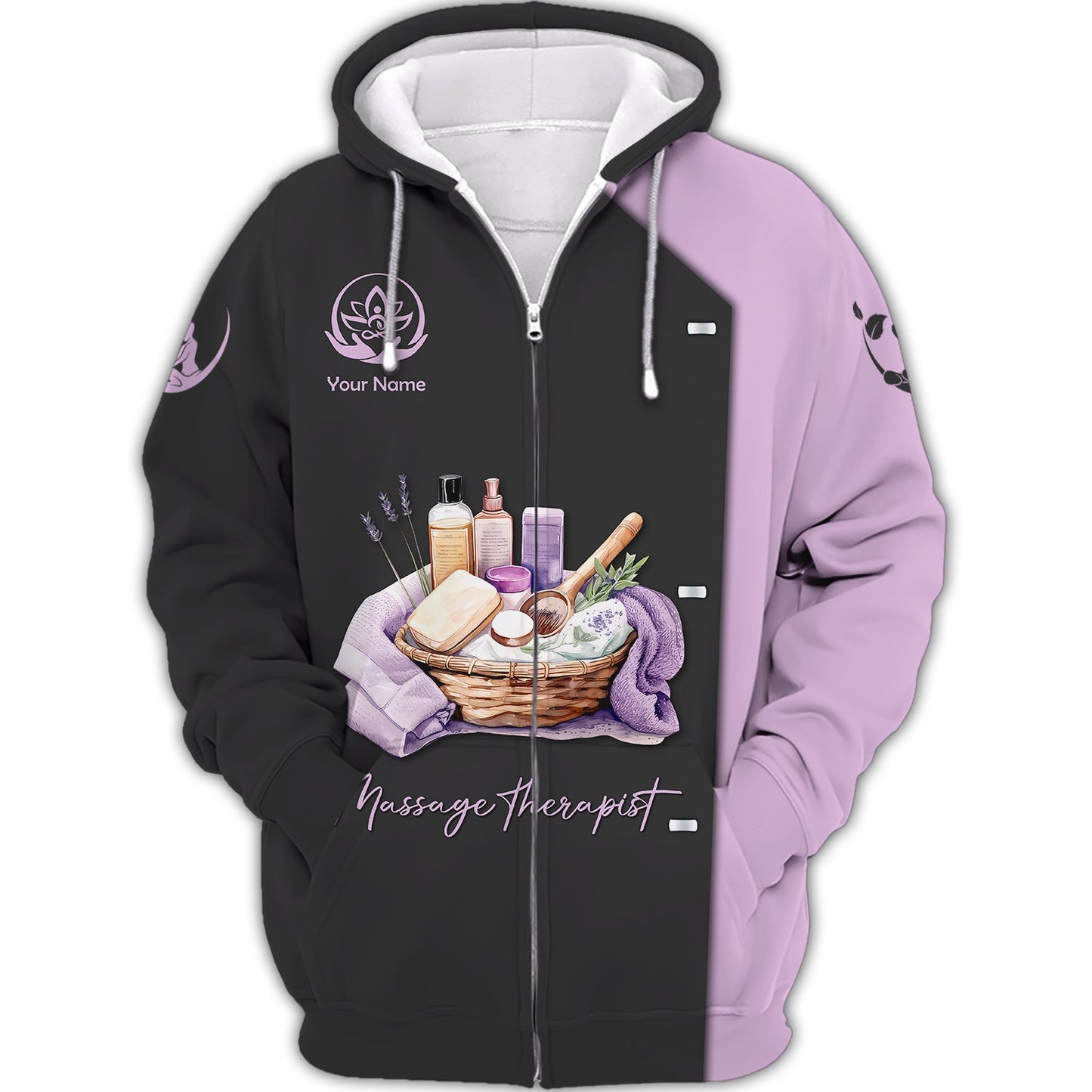 Lavender Physical Therapy 3D Shirt, Zipper Hoodie Massage Spa Set Custom T-Shirts, Gif For Therapist