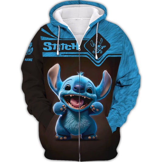 Zipper Hoodie Disney Custom T-Shirts Cute Stitch 3D Shirts