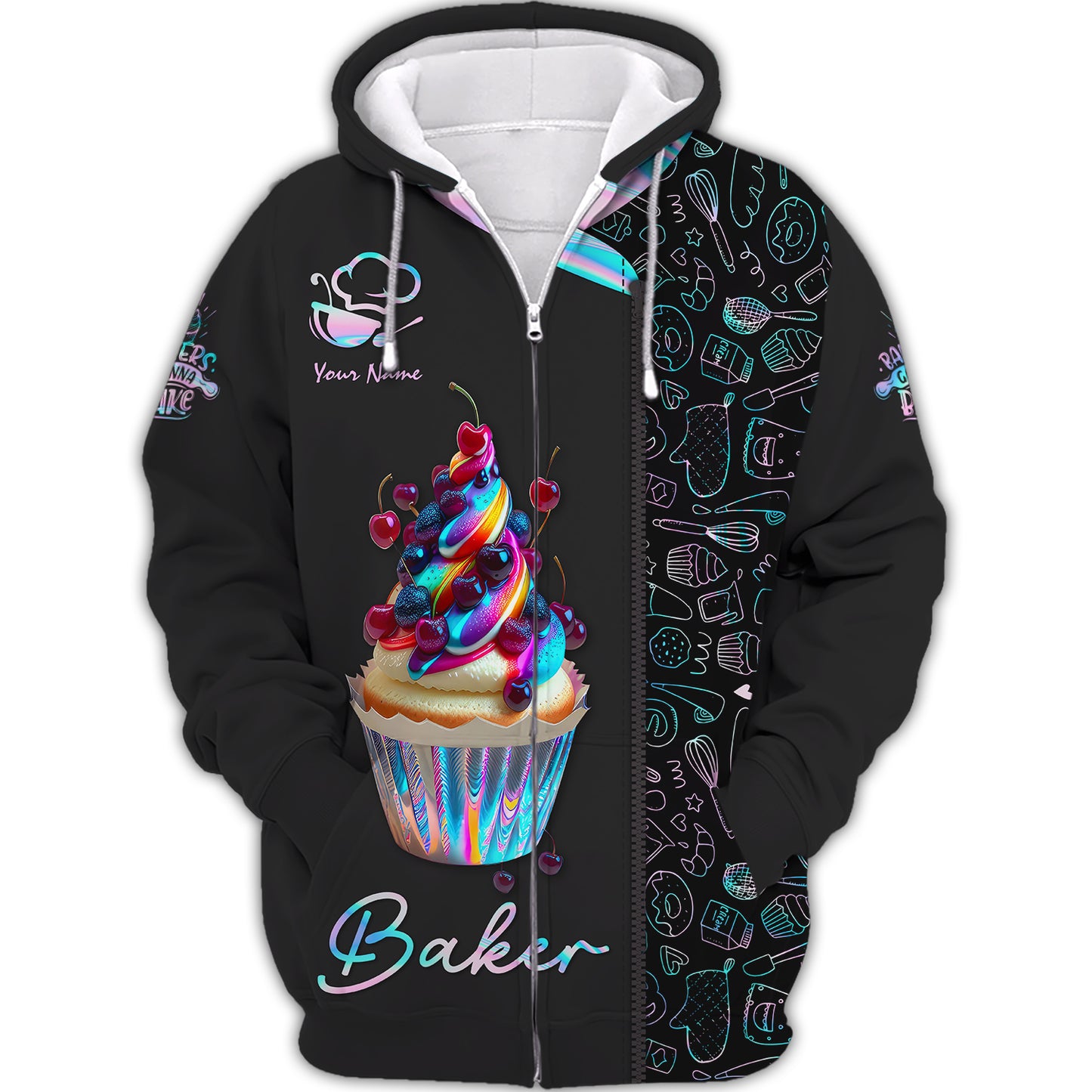 Cupcake Colorfull 3D Shirt Bakery Custom T-Shirts Gif For Baker