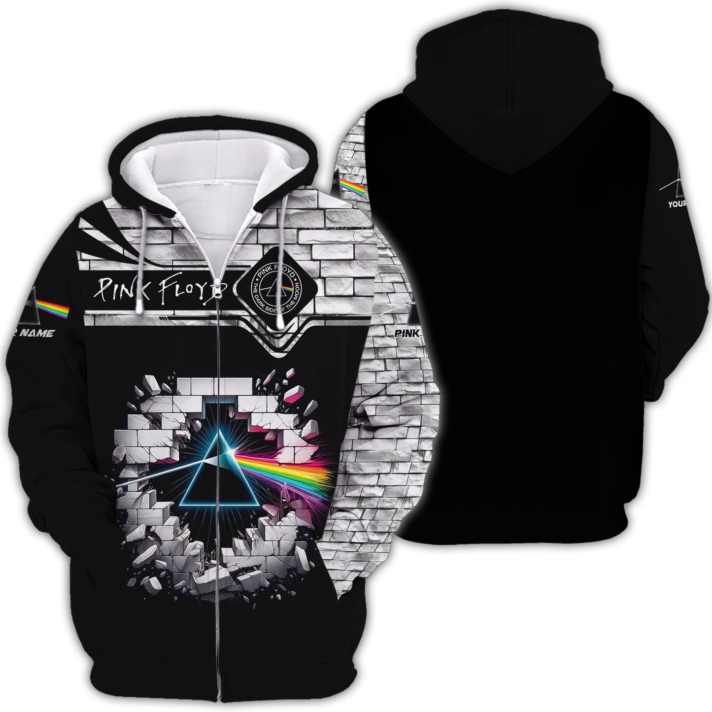 Zipper Hoodie Unisex Breathe In The Air Custom T-Shirts Pink Floyd 3D Shirt