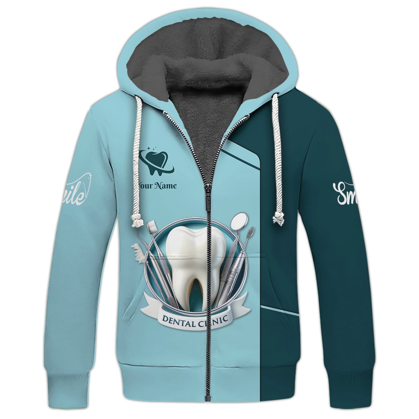 Zipper Hoodie Dental Clinic Tools 3D Shirts Dentist Custom T-Shirts