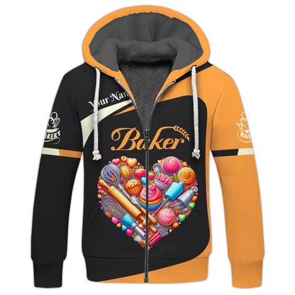 Heart With Baking Tools 3D Shirt Bakery Custom T-Shirts Gif For Baker