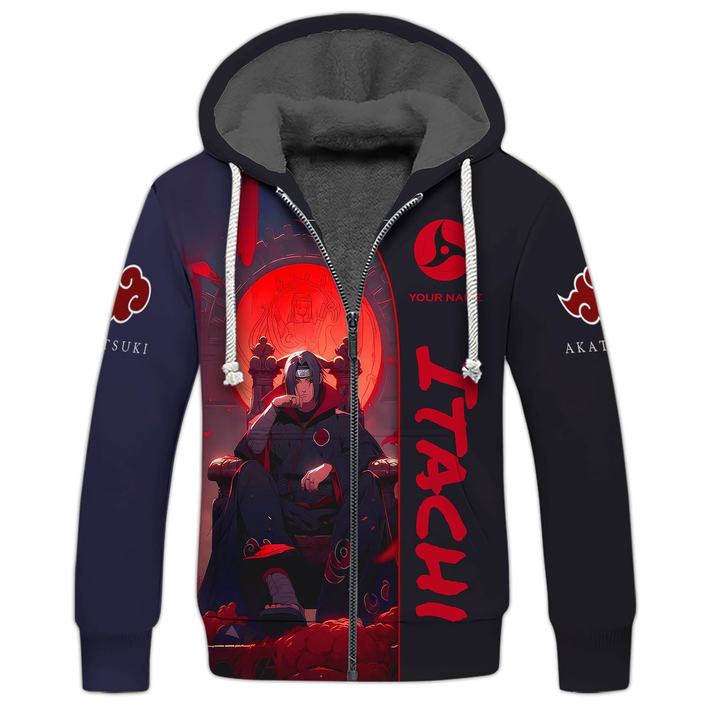 Zipper Hoodie Uchiha Itachi 3D Shirt Naruto Custom T-Shirts