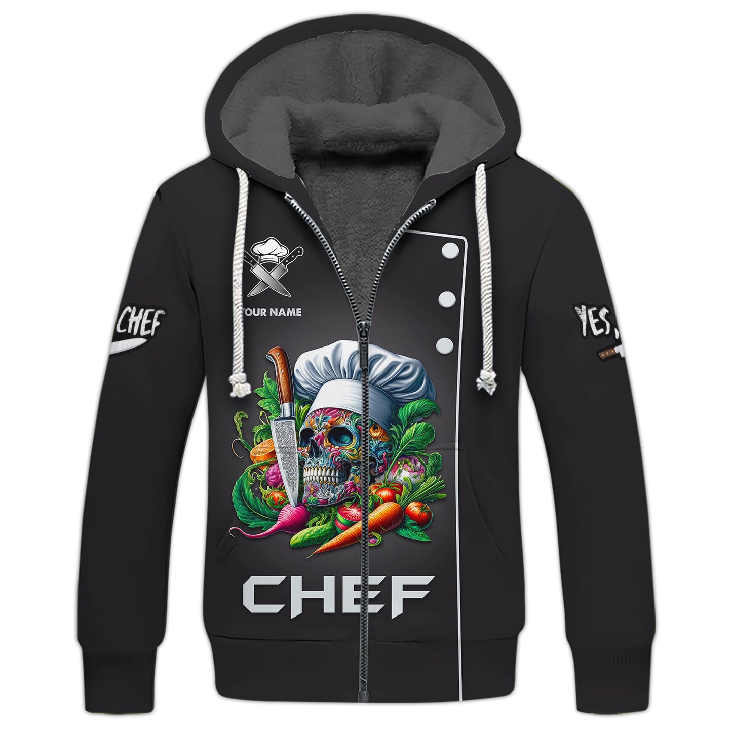 Chef Cooking 3D Shirt Skull Chef Kitchen Custom T-Shirts Gif For Chef