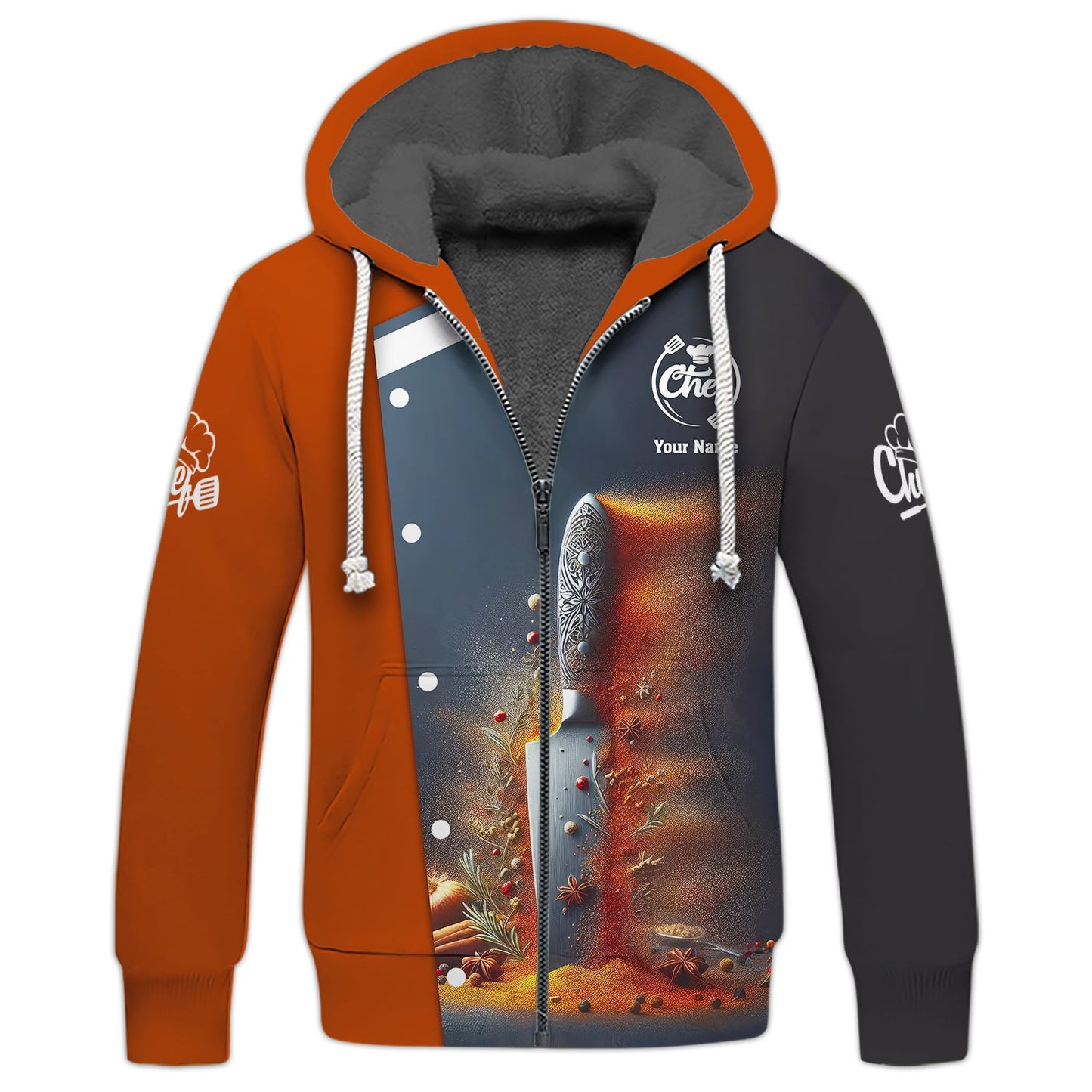 Kitchen Damascus Knife 3D Shirt, Zipper Hoodie Cooking Spices Chef Custom T-Shirts, Hoodie