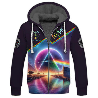 Zipper Hoodie Pink Floyd Custom T-Shirts The Dark Side Of The Moon 3D Shirt