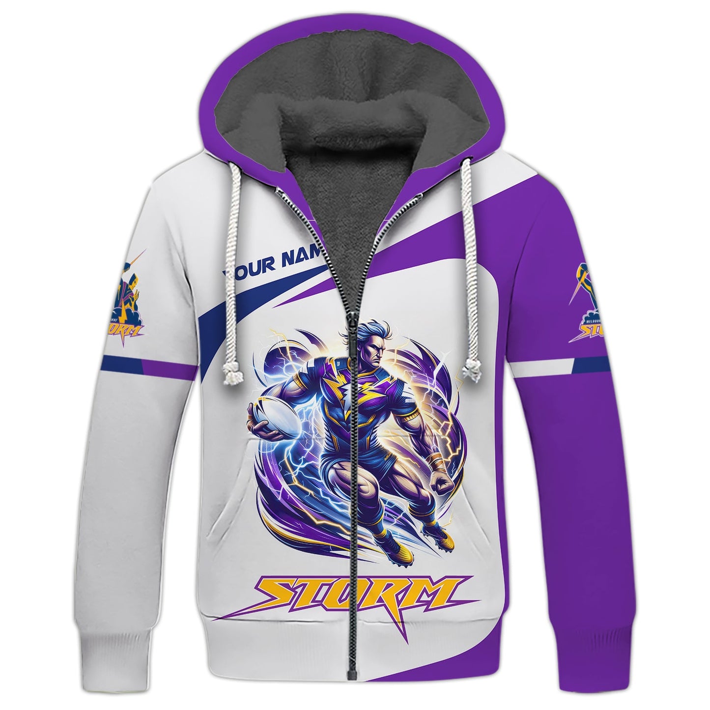 Zipper Hoodie Rugby Lovers Custom T-Shirts Melbourne Storm 3D Shirt