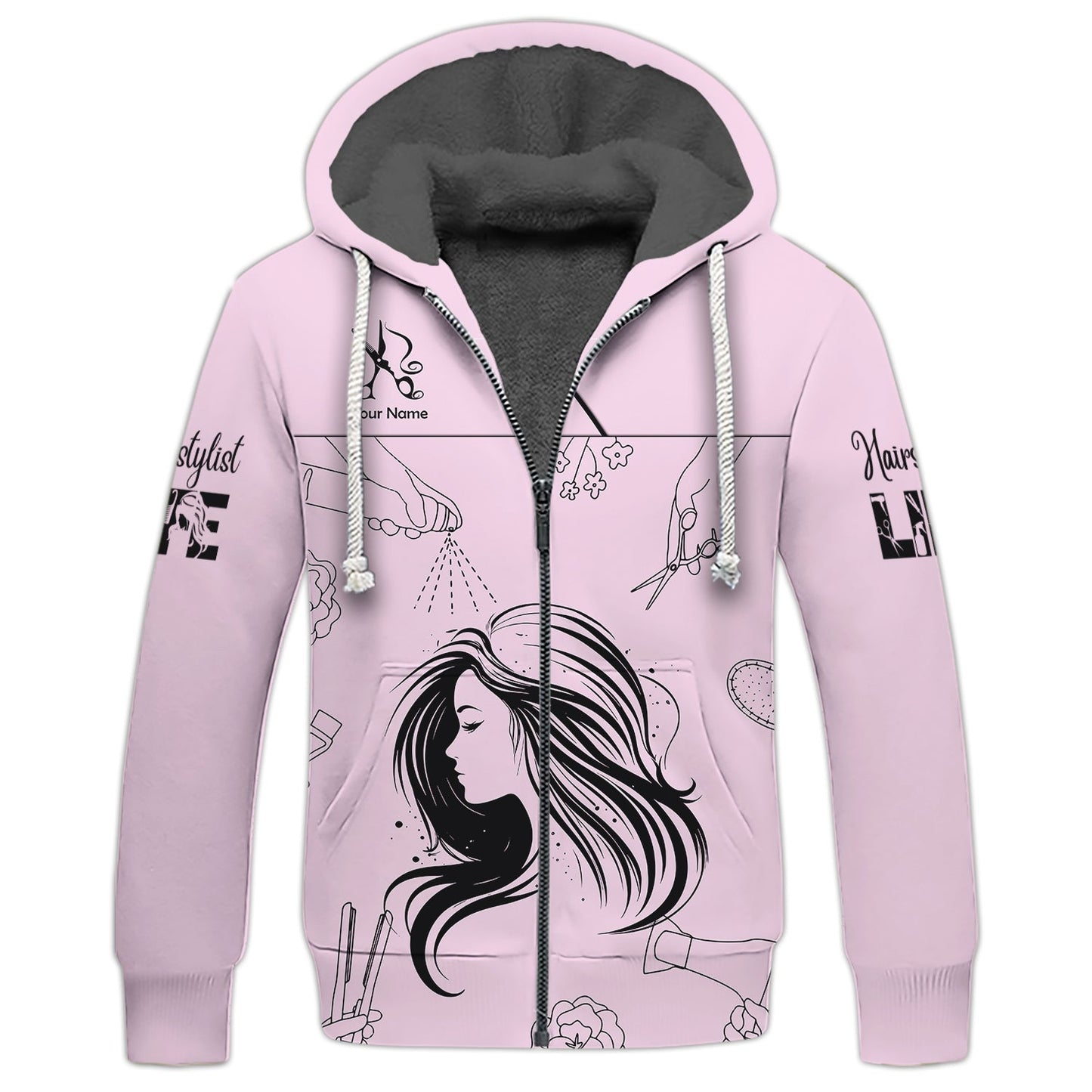 Zipper Hoodie Hairdresser Tools 3D Shirt Hair Stylist Custom T-Shirts