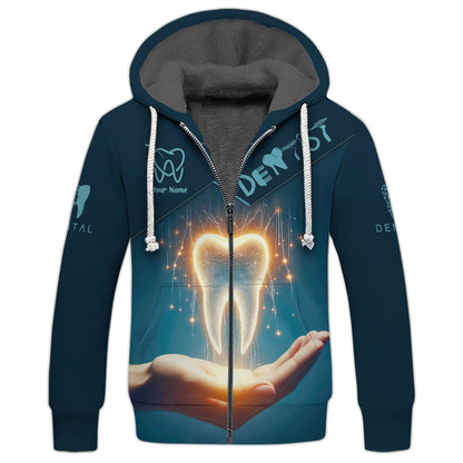 Zipper Hoodie Dentist Clinic Custom T-Shirts Dental Technology 3D Shirt