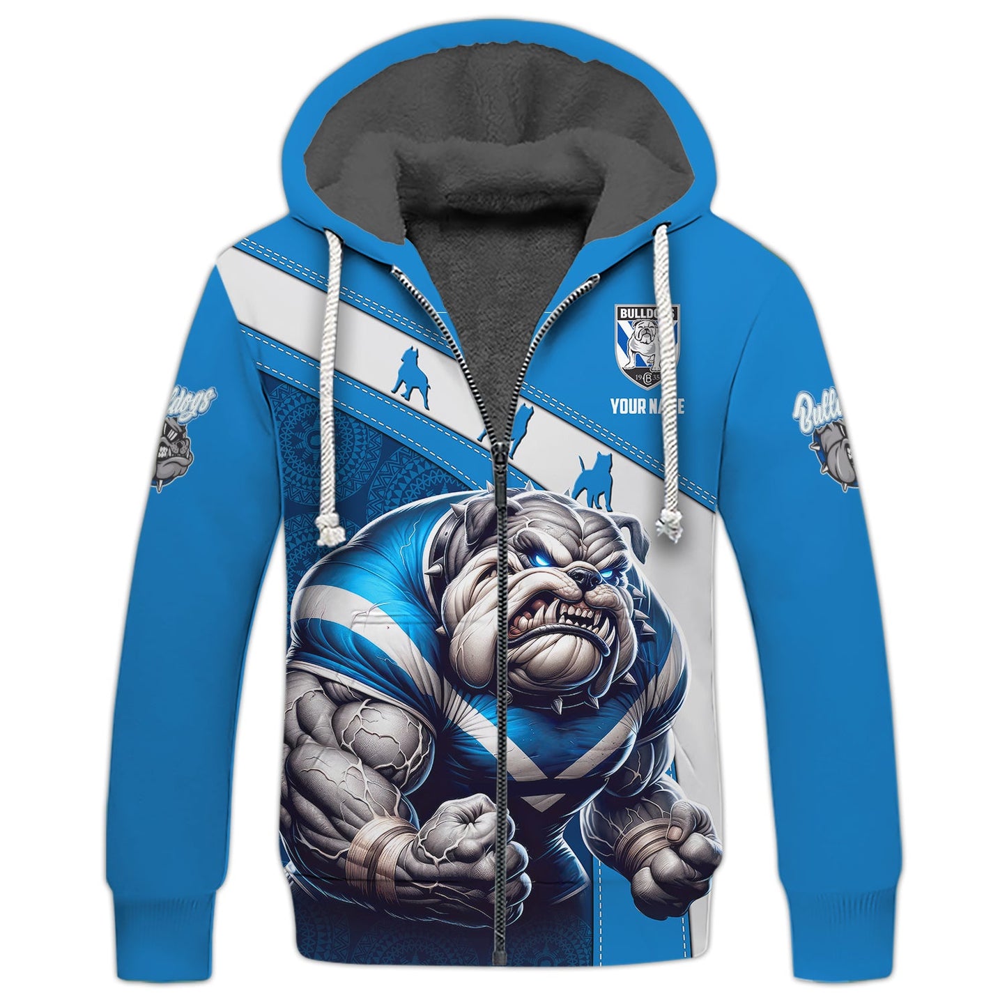 Zipper Hoodie Canterbury Bankstown Bulldogs 3D Shirt Rugby Custom T-Shirts