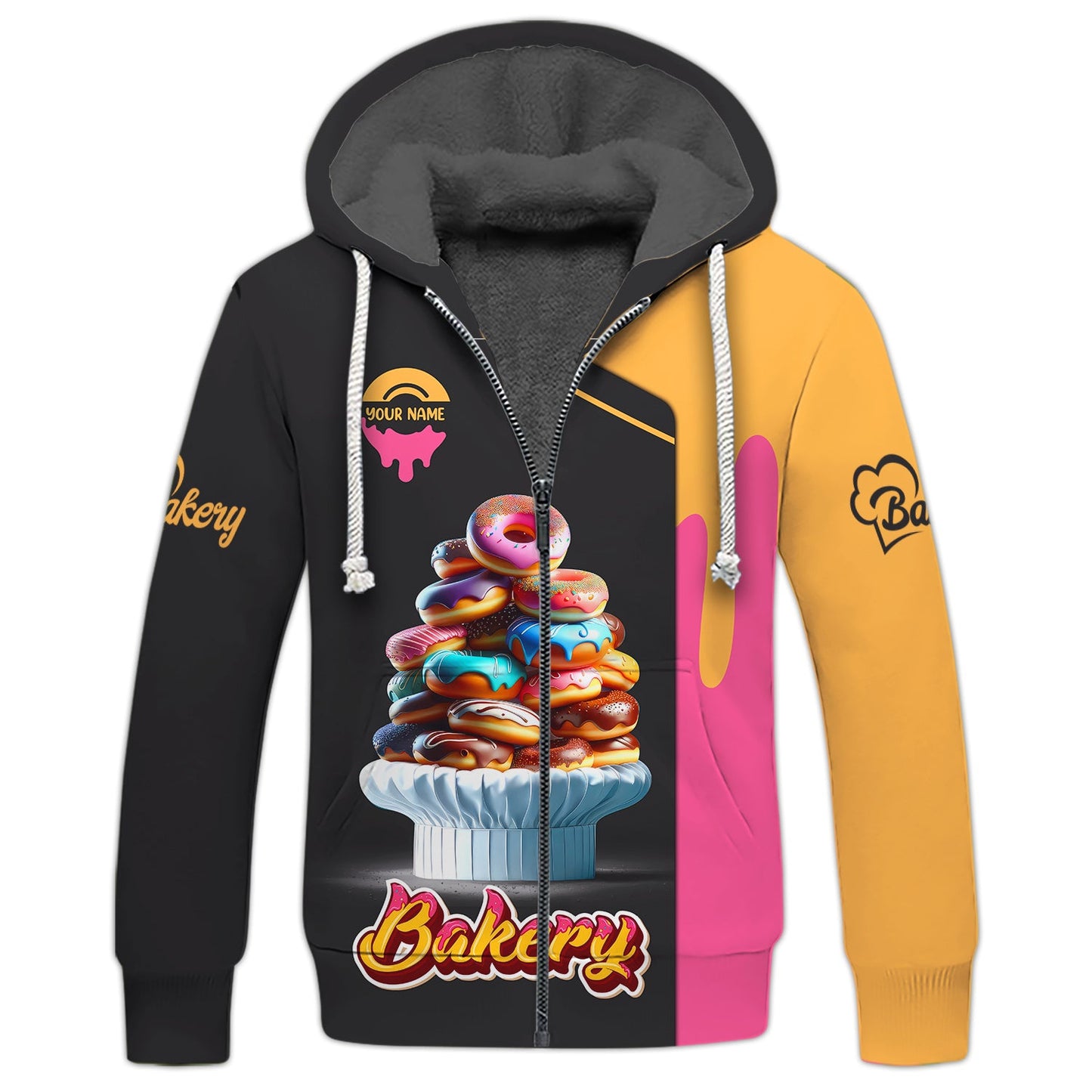 Zipper Hoodie Bakery Sweet Cake Custom T-Shirts Gif For Baker Colorful Delicious Donuts 3D Shirt