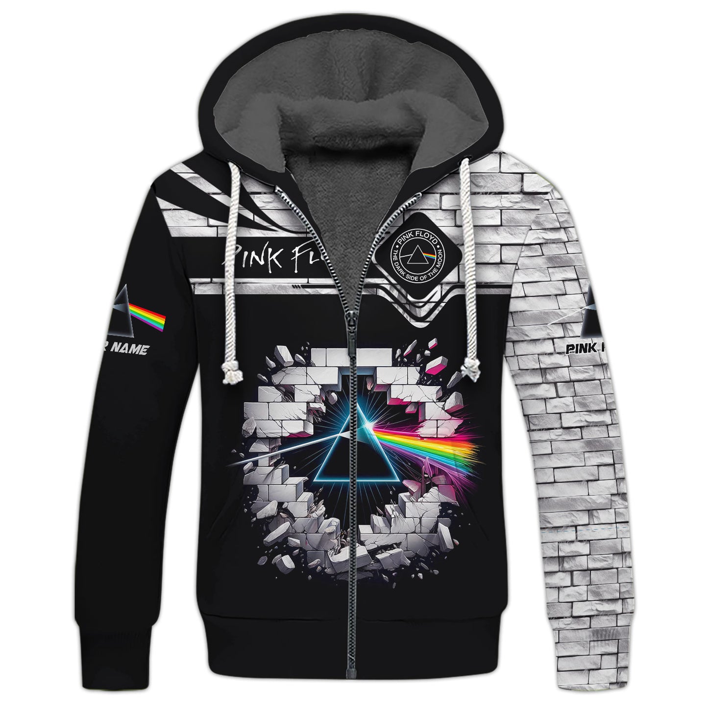 Zipper Hoodie Unisex Breathe In The Air Custom T-Shirts Pink Floyd 3D Shirt