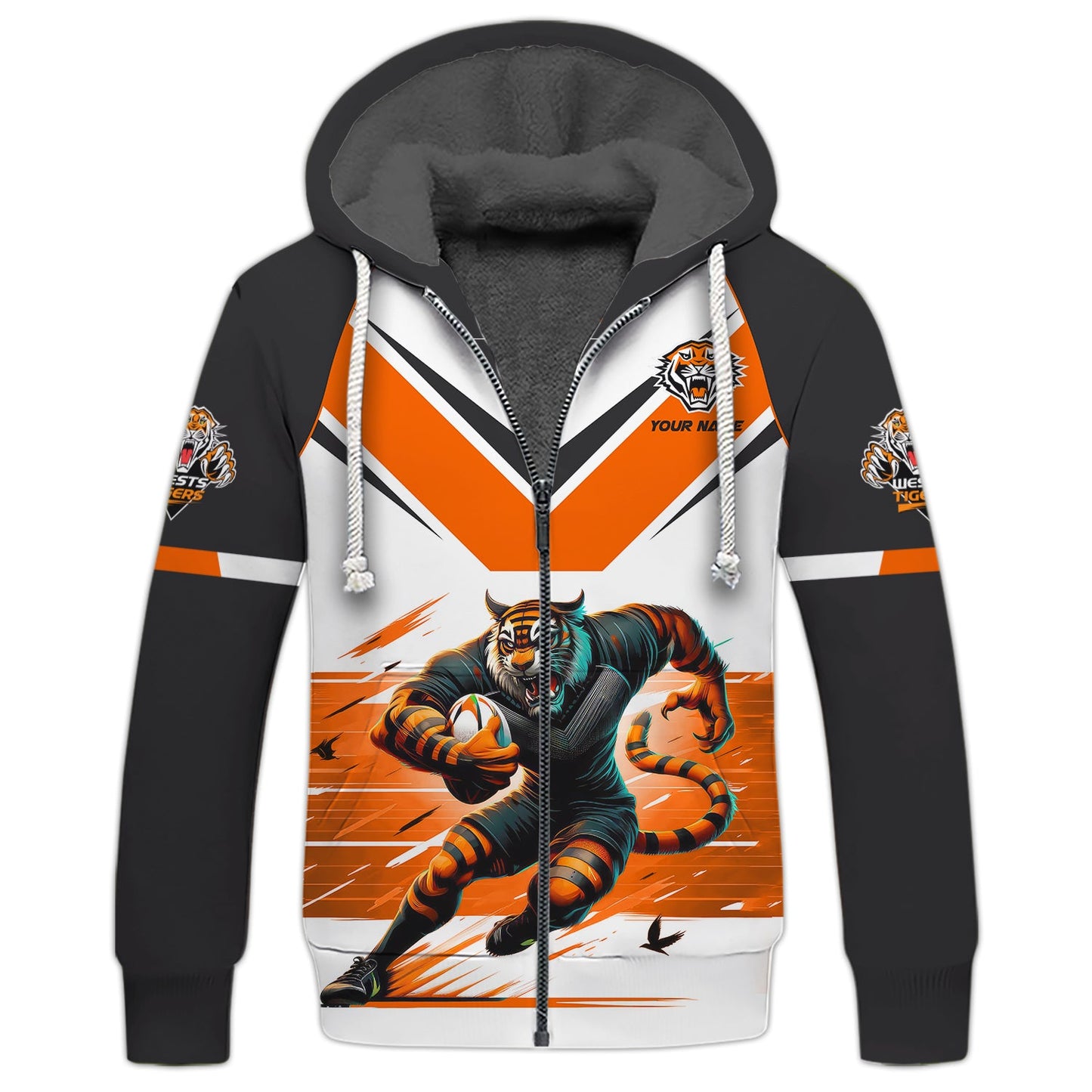 Zipper Hoodie Rugby Lovers Custom T-Shirts  West Tigers 3D Shirt