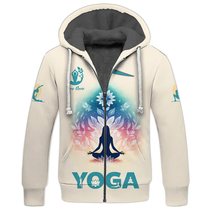 Zipper Hoodie Woman Doing Yoga In Nature 3D Shirt Relax And Practice Yoga  Custom T-Shirts