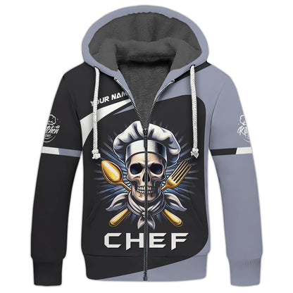 Personalized Custom T-Shirt Skull Chef 3D Shirt Gif For Cooking Chef