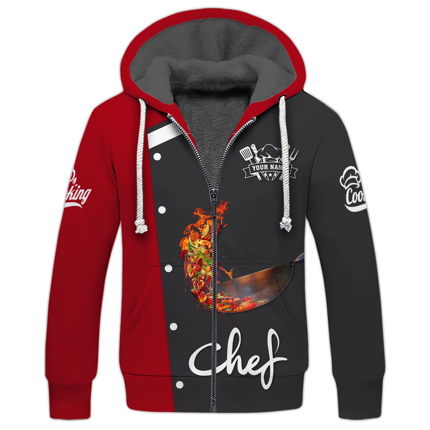 Food Is Being Tossed With Fire 3D Shirts Cooking Chef Custom T-Shirts