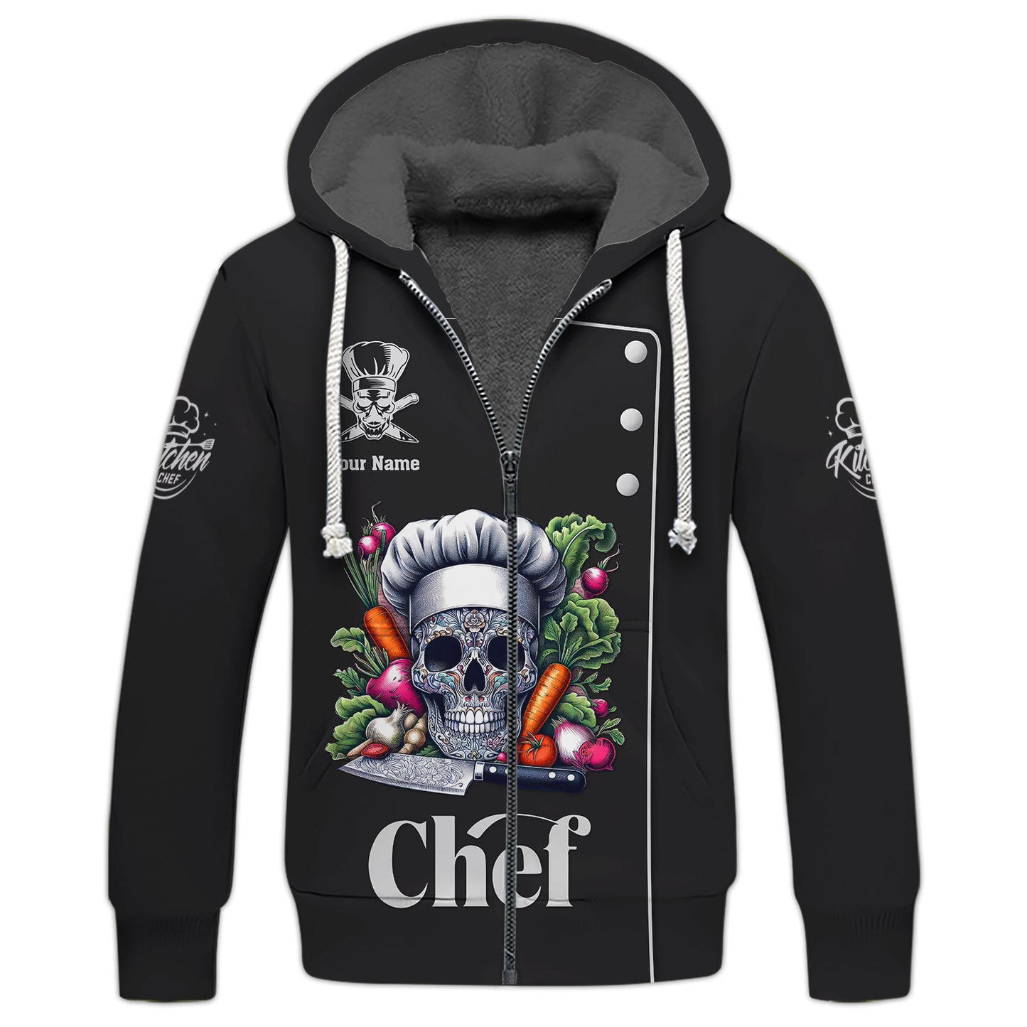 Skull Chef Unisex Custom T-Shirts Cooking Chef 3D Shirt