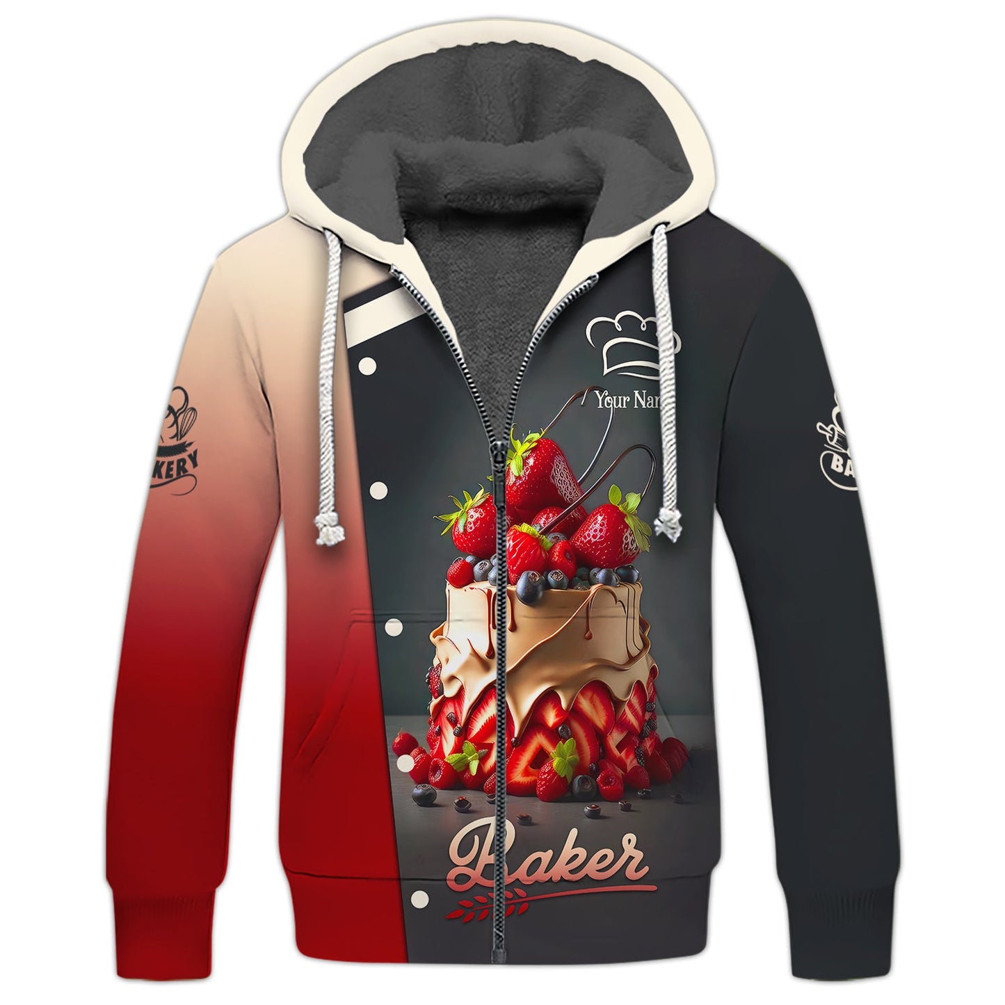 Zipper Hoodie Bakery Custom T-Shirts Sweet Cake 3D Shirt Gif For Baker