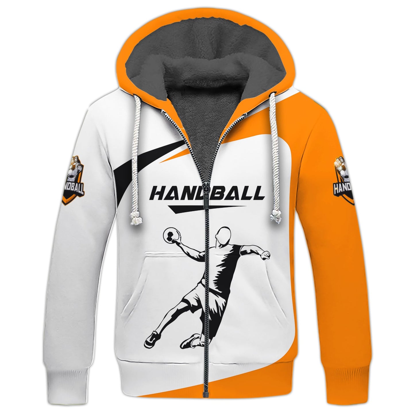 Zipper Hoodie Handball Jersey CusTom T-Shirts Person Throwing The Ball With Hands In The Air 3D Shirt