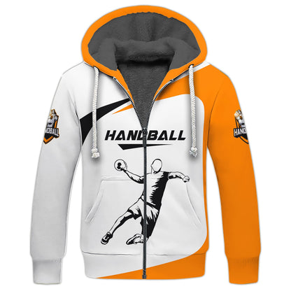 Zipper Hoodie Handball Jersey CusTom T-Shirts Person Throwing The Ball With Hands In The Air 3D Shirt