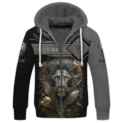 Lion Griesbach Gold And Black Spirit Animal 3D Shirts Lion Custom T-Shirts, Zipper Hoodie